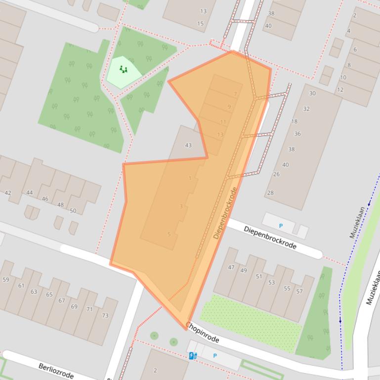 Kaart van postcodegebied 2717BR.