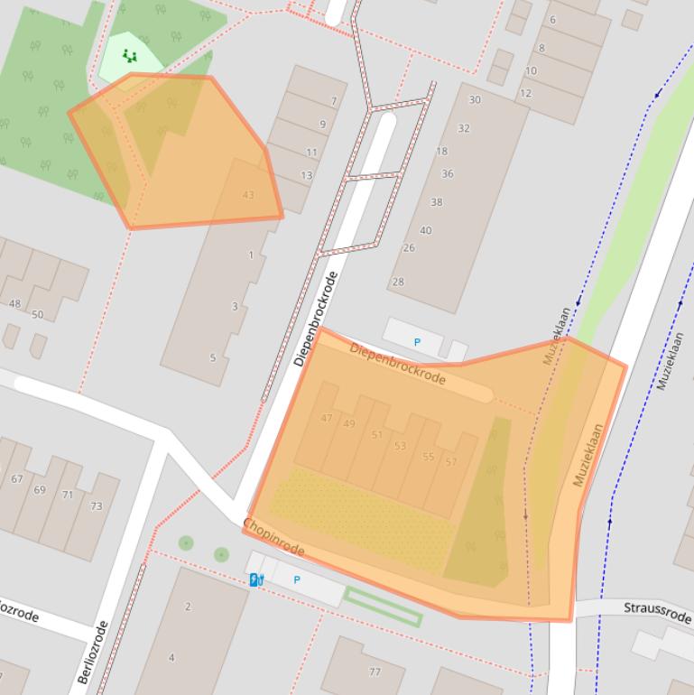 Kaart van postcodegebied 2717BS.