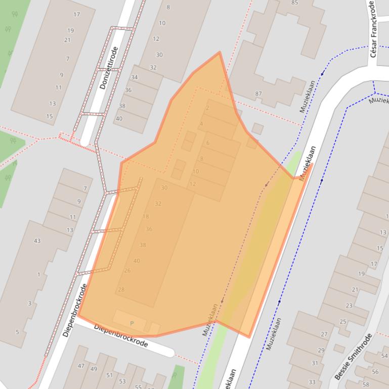 Kaart van postcodegebied 2717BT.