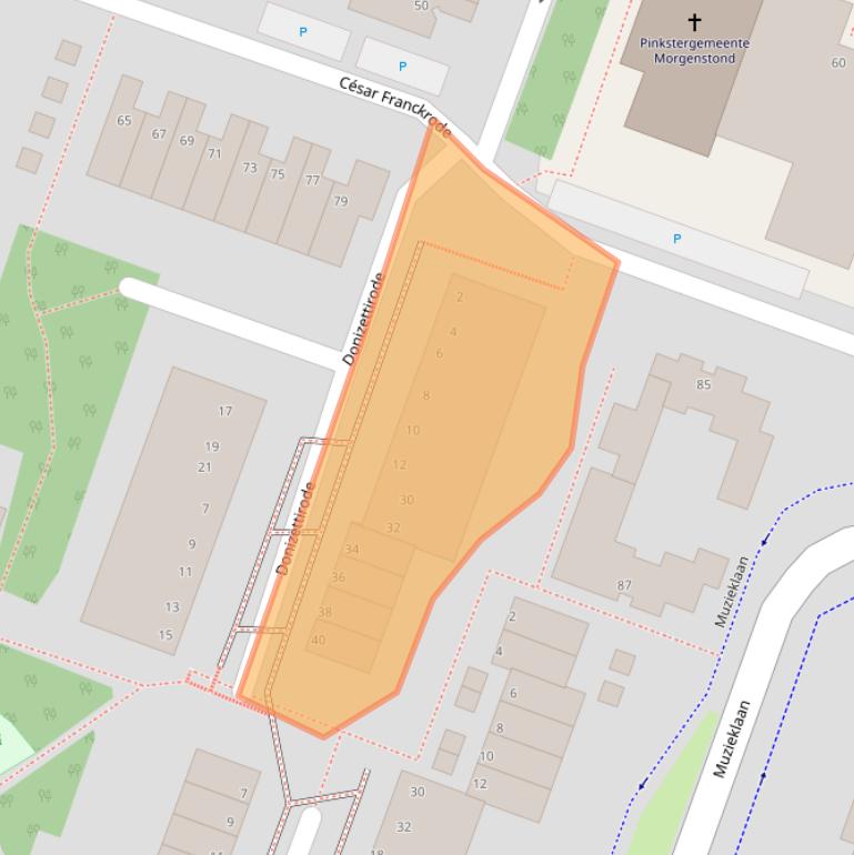 Kaart van postcodegebied 2717BW.