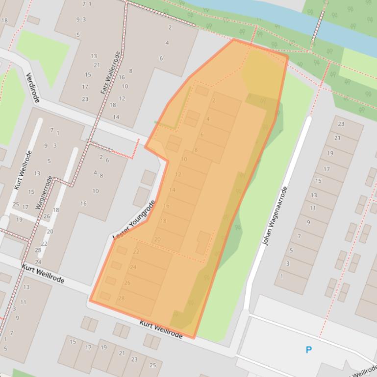 Kaart van postcodegebied 2717CG.