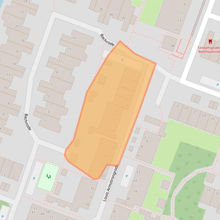 Kaart van postcodegebied 2717CH.