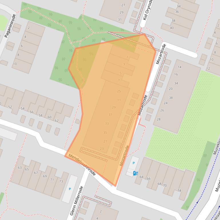 Kaart van postcodegebied 2717CT.