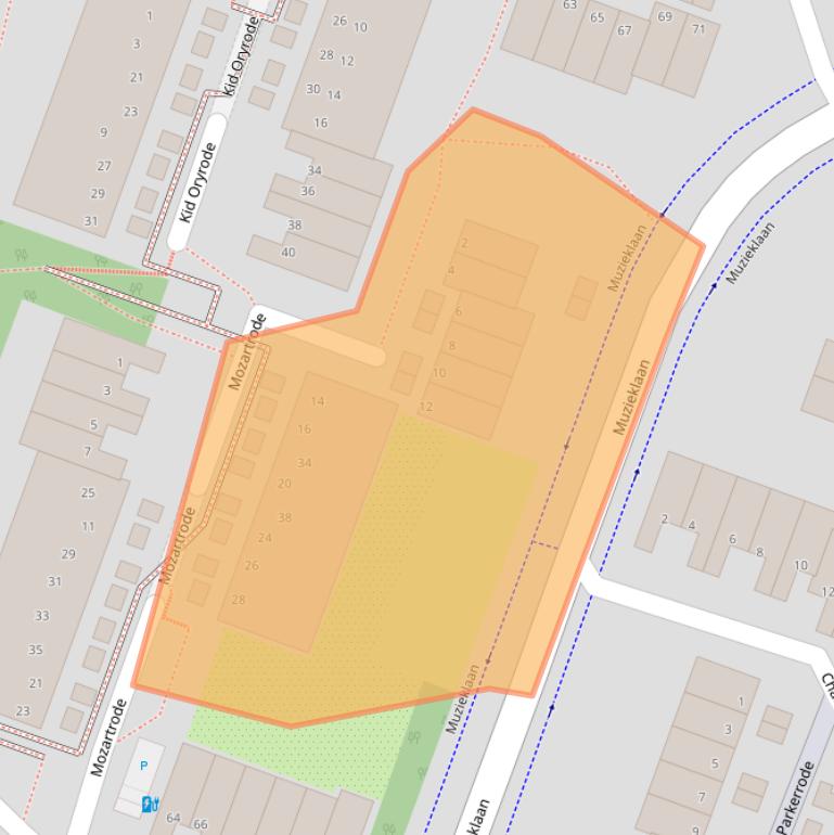 Kaart van postcodegebied 2717CV.