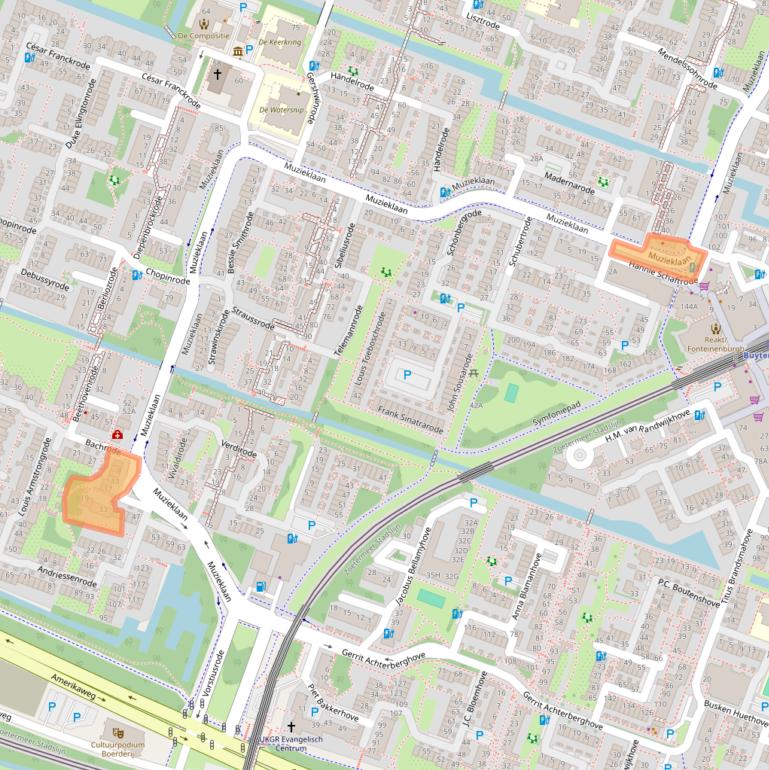 Kaart van postcodegebied 2717CW.