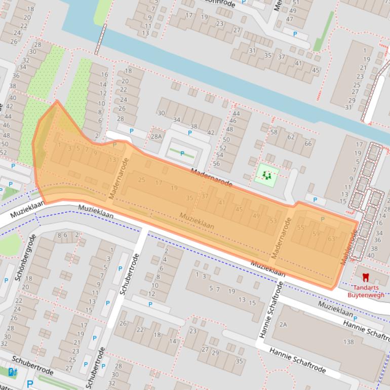 Kaart van postcodegebied 2717CZ.