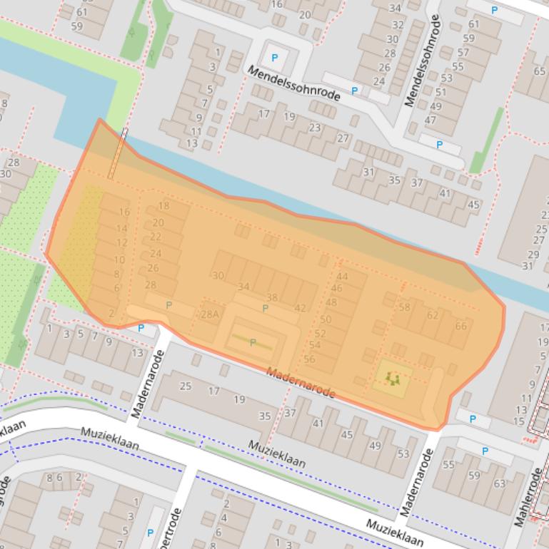 Kaart van postcodegebied 2717DA.
