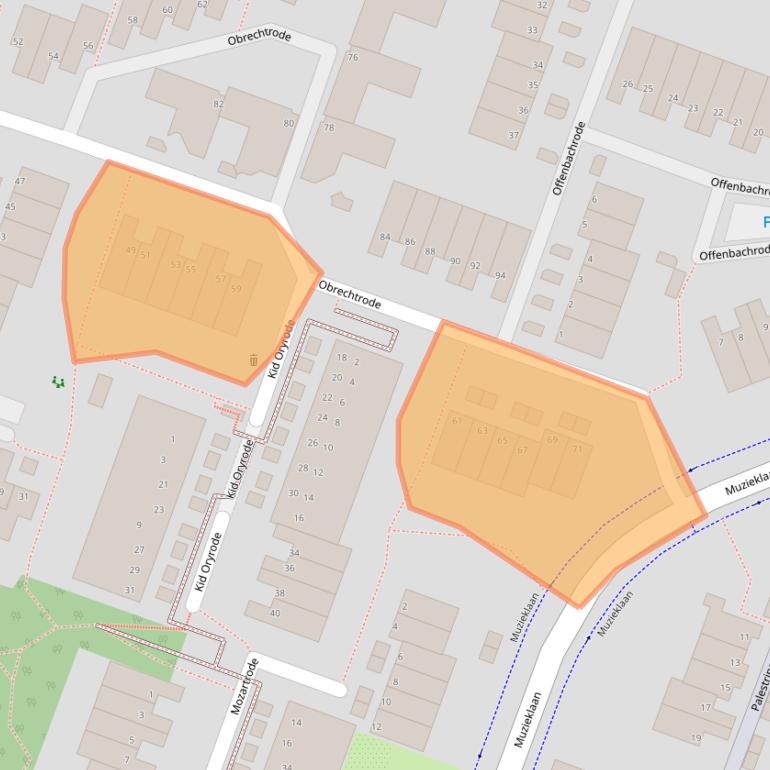 Kaart van postcodegebied 2717DC.