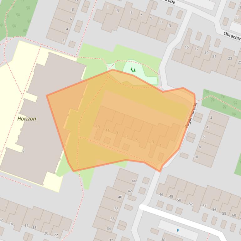 Kaart van postcodegebied 2717DL.