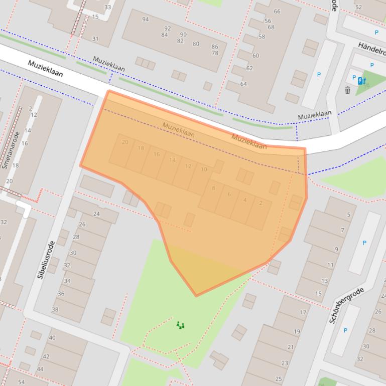 Kaart van postcodegebied 2717DM.