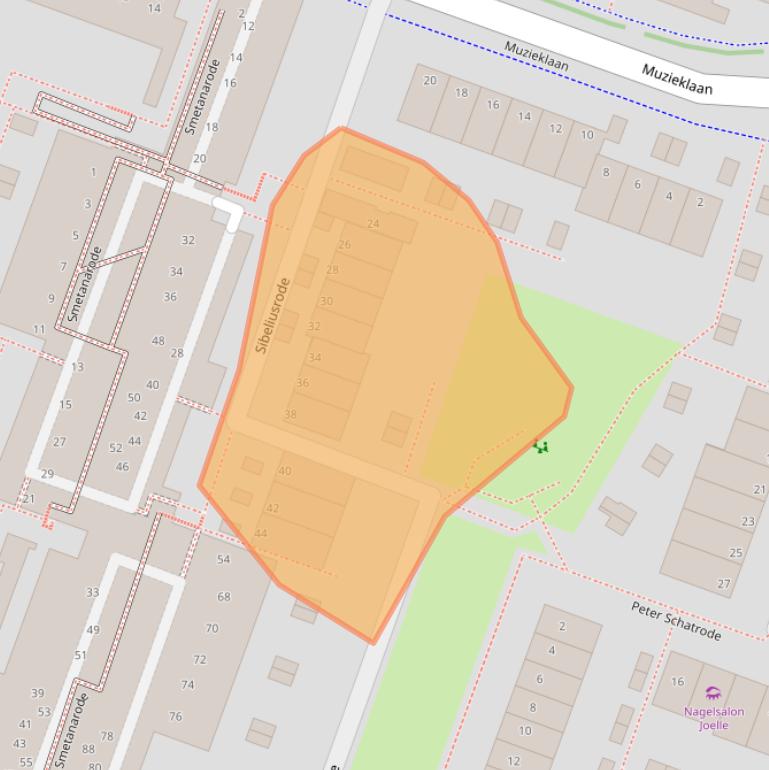 Kaart van postcodegebied 2717DN.
