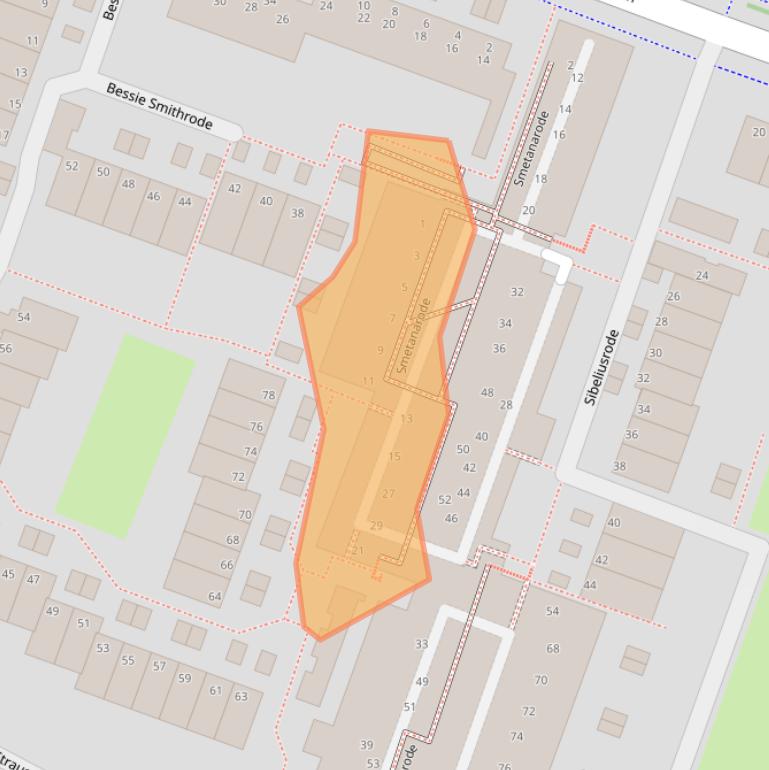 Kaart van postcodegebied 2717DP.