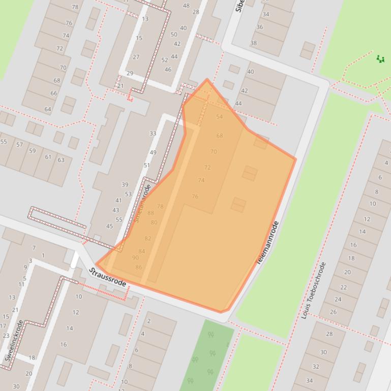 Kaart van postcodegebied 2717DT.