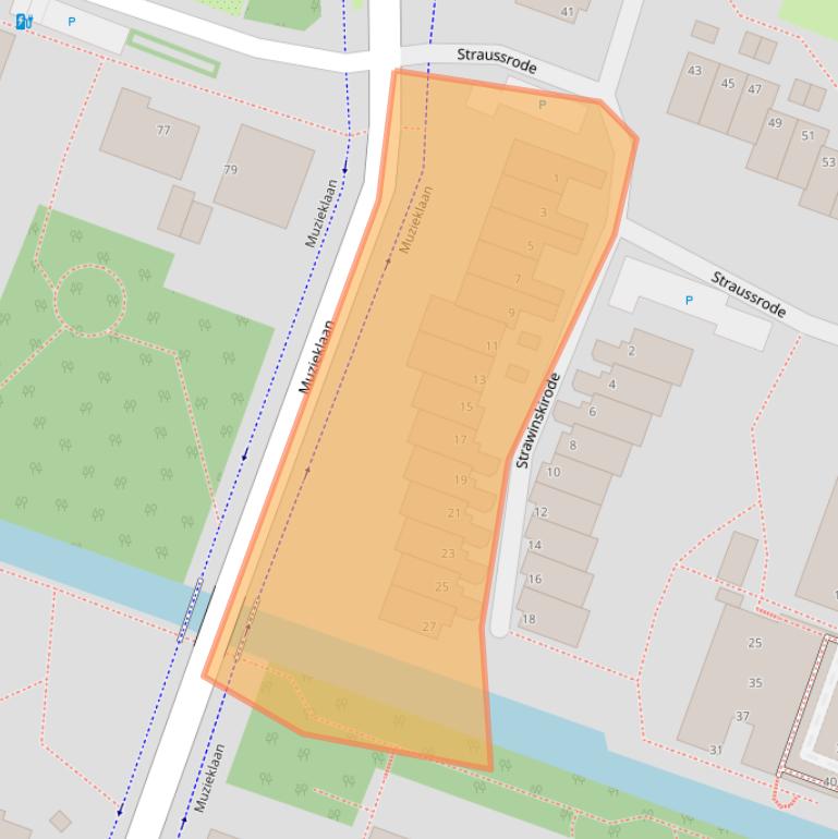Kaart van postcodegebied 2717DV.