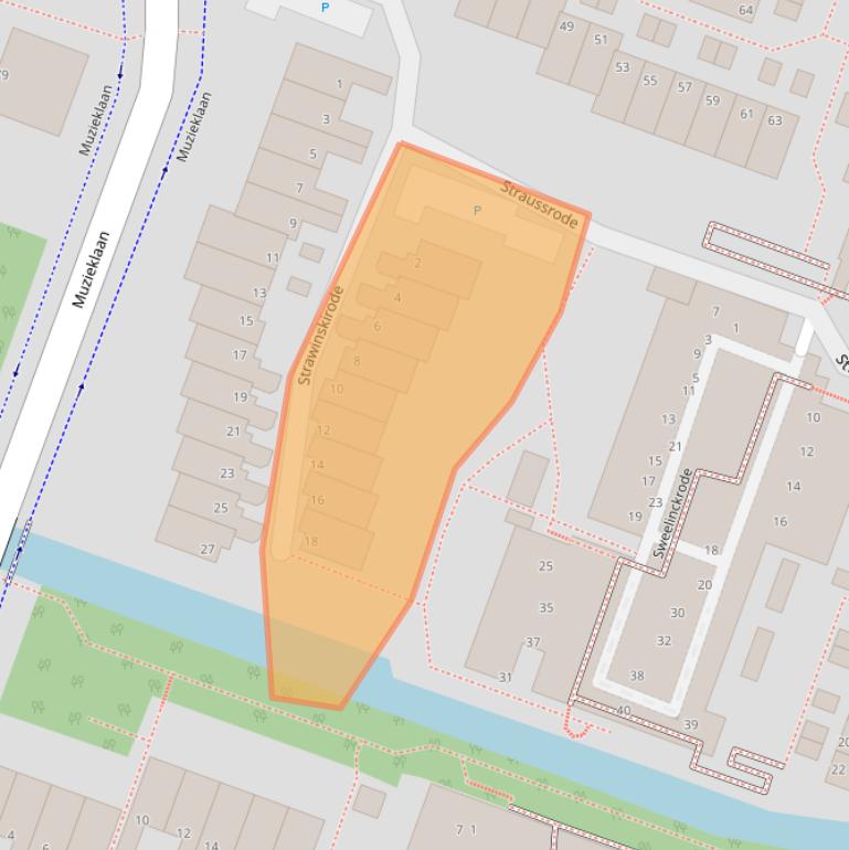 Kaart van postcodegebied 2717DW.