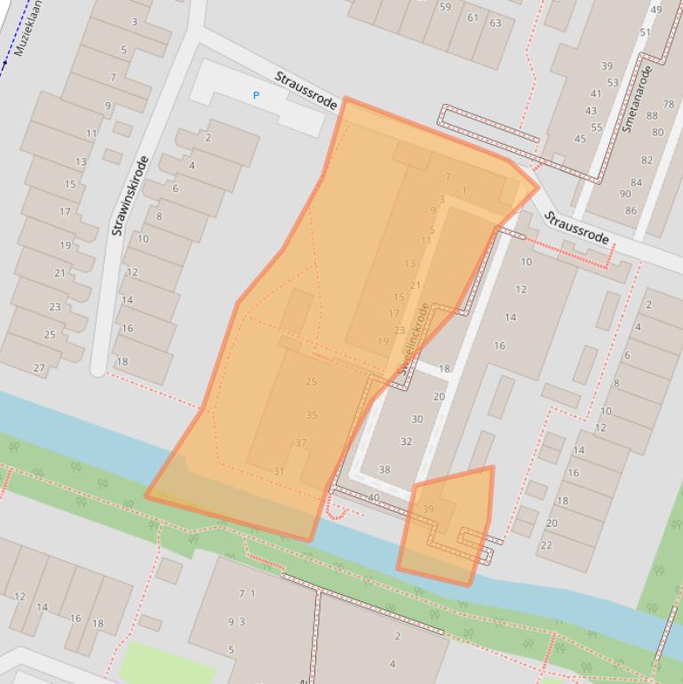 Kaart van postcodegebied 2717DX.