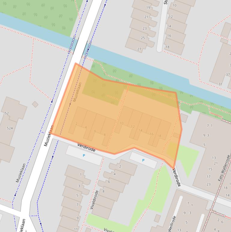 Kaart van postcodegebied 2717EB.