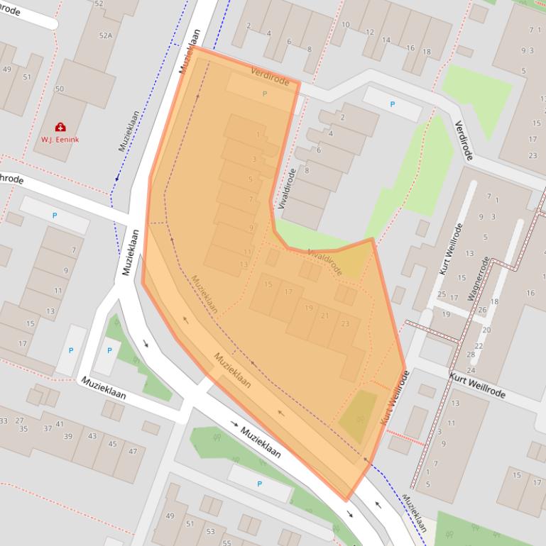 Kaart van postcodegebied 2717EC.