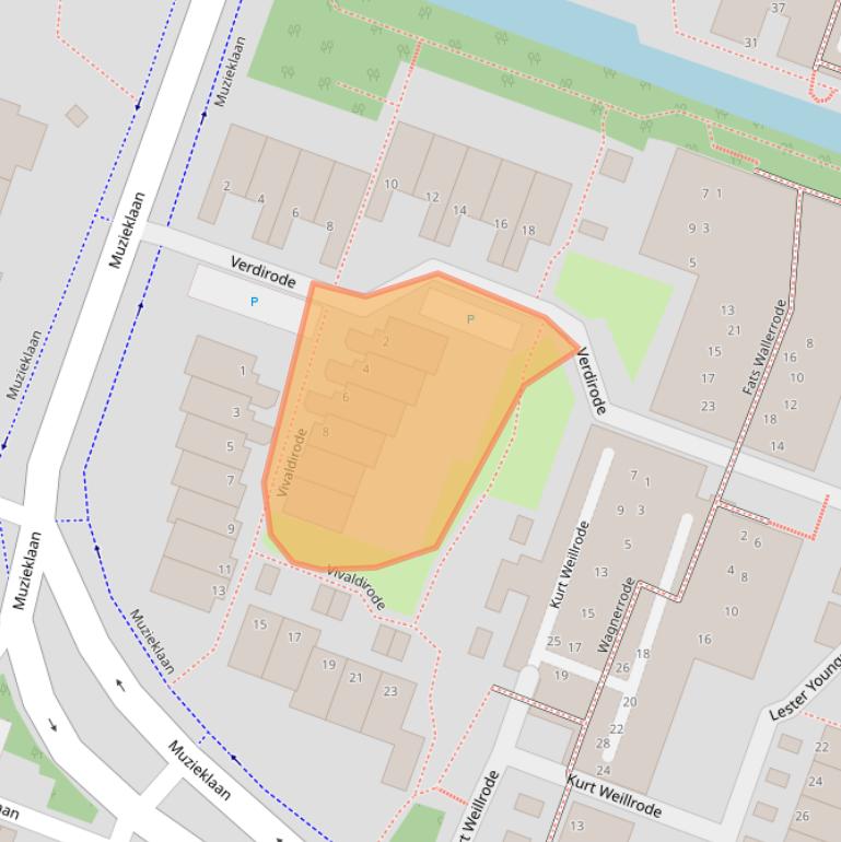Kaart van postcodegebied 2717ED.