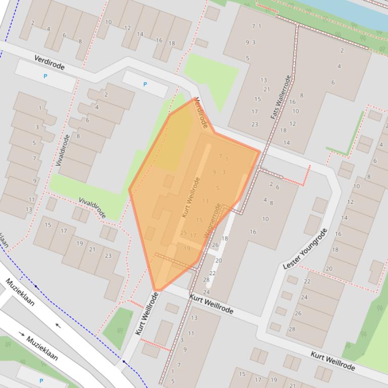 Kaart van postcodegebied 2717EE.