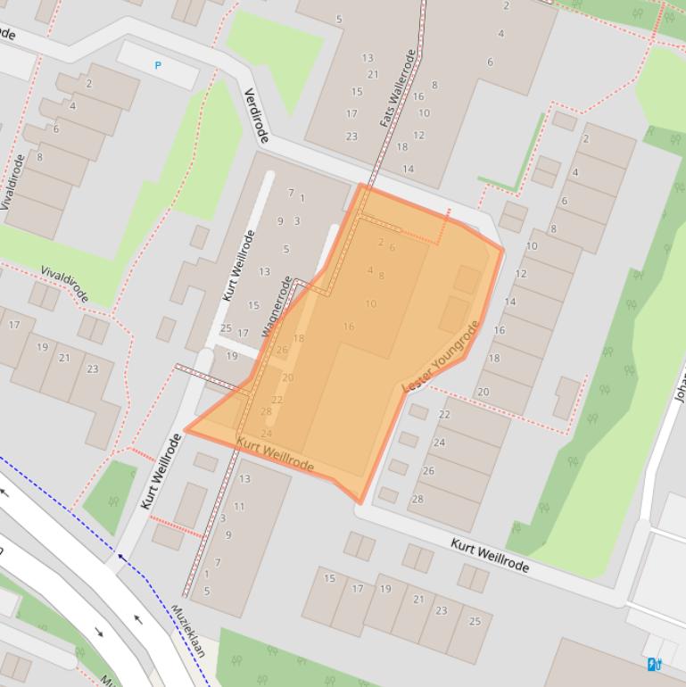 Kaart van postcodegebied 2717EG.