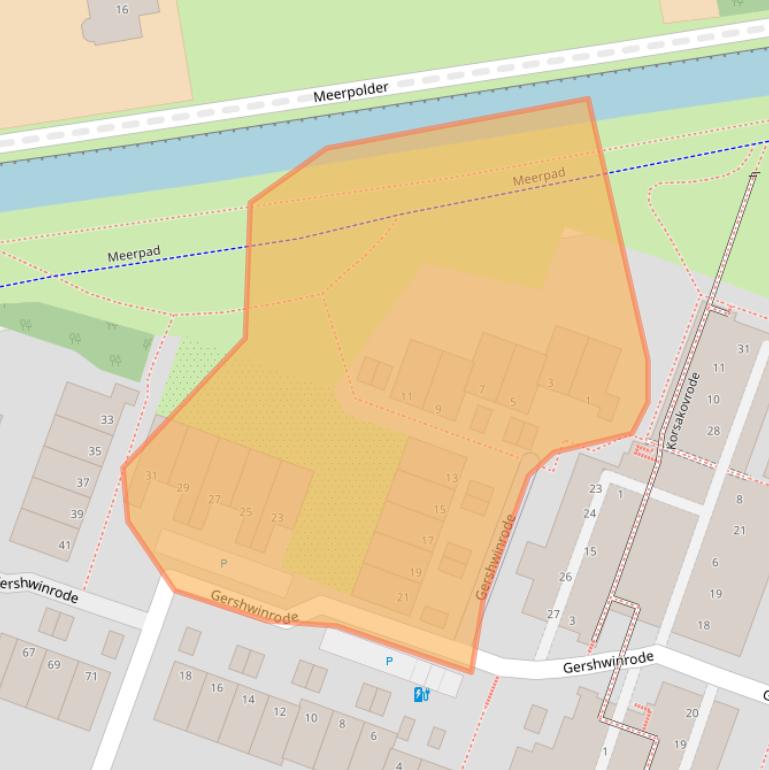 Kaart van postcodegebied 2717EH.