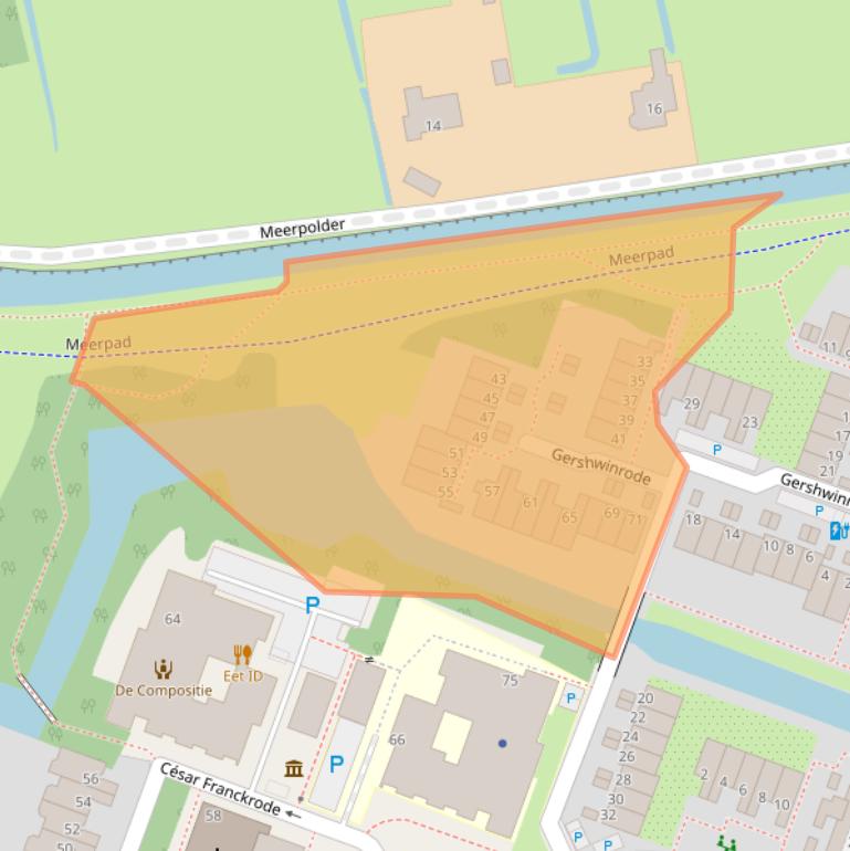 Kaart van postcodegebied 2717EJ.