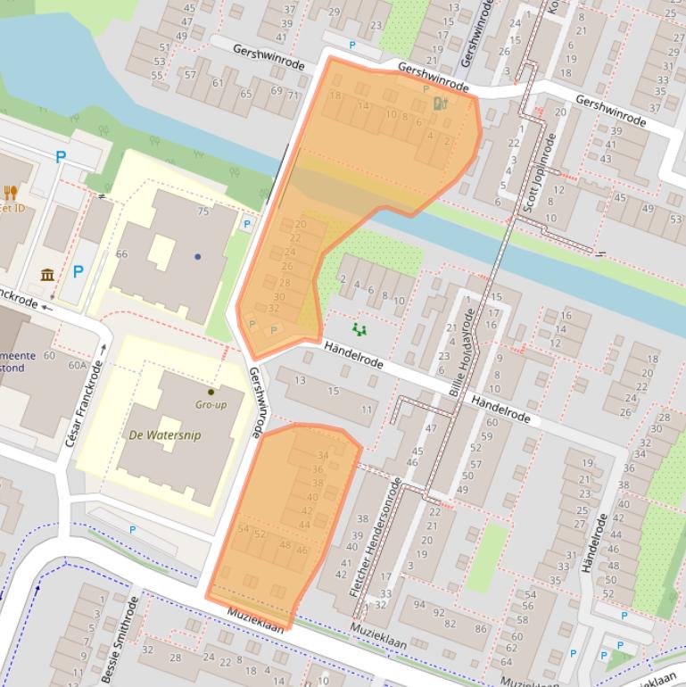 Kaart van postcodegebied 2717EK.