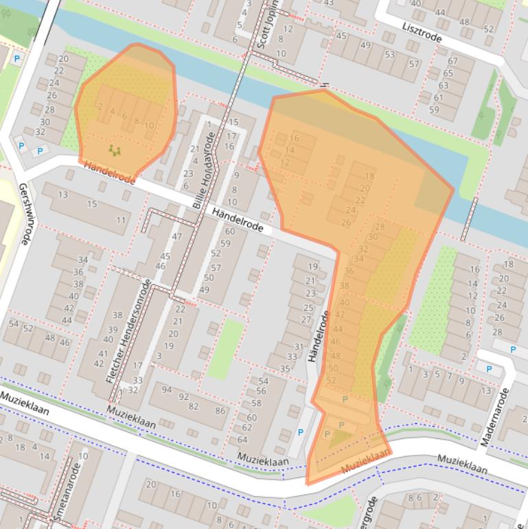 Kaart van postcodegebied 2717EM.