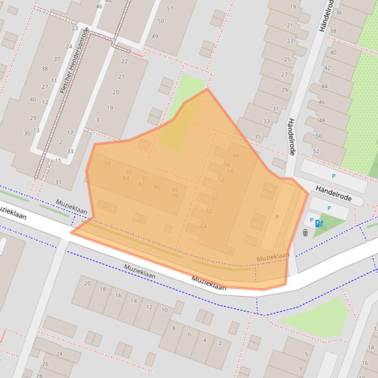 Kaart van postcodegebied 2717EN.