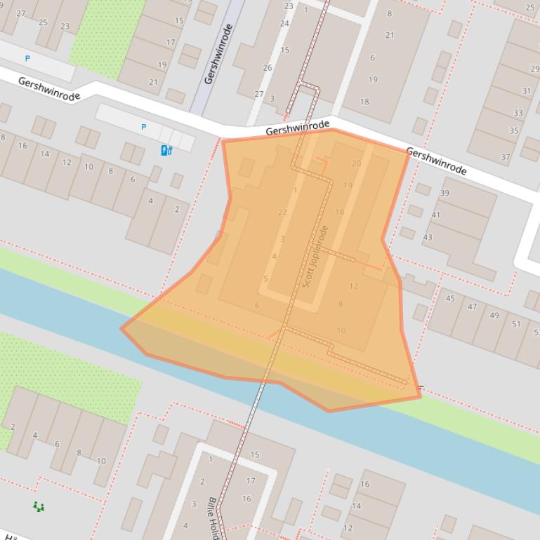 Kaart van postcodegebied 2717ET.