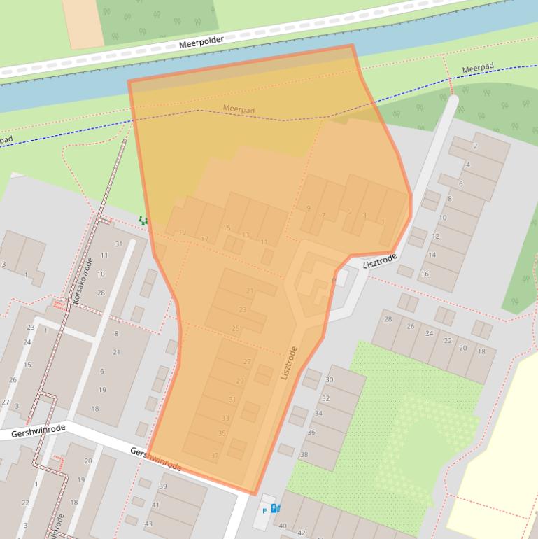 Kaart van postcodegebied 2717EW.