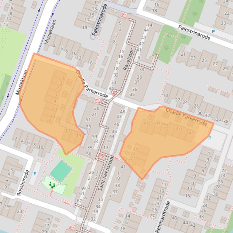 Kaart van postcodegebied 2717GE.