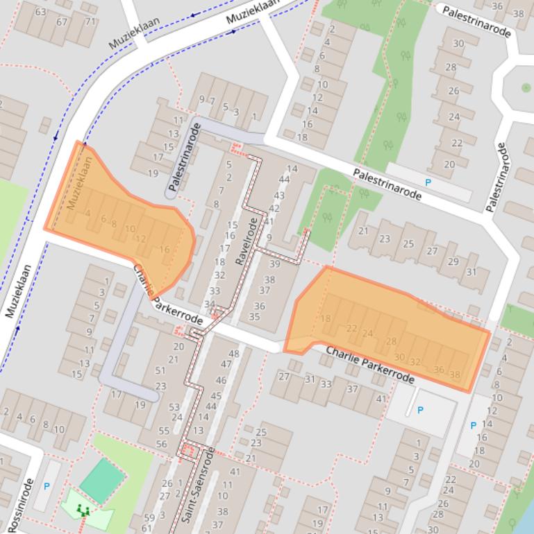 Kaart van postcodegebied 2717GG.