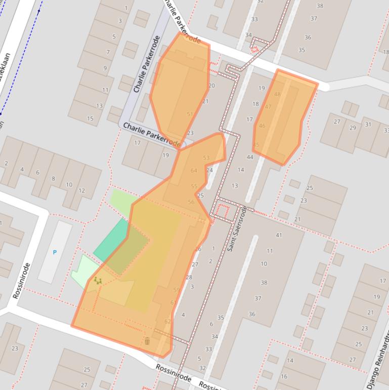 Kaart van postcodegebied 2717GK.