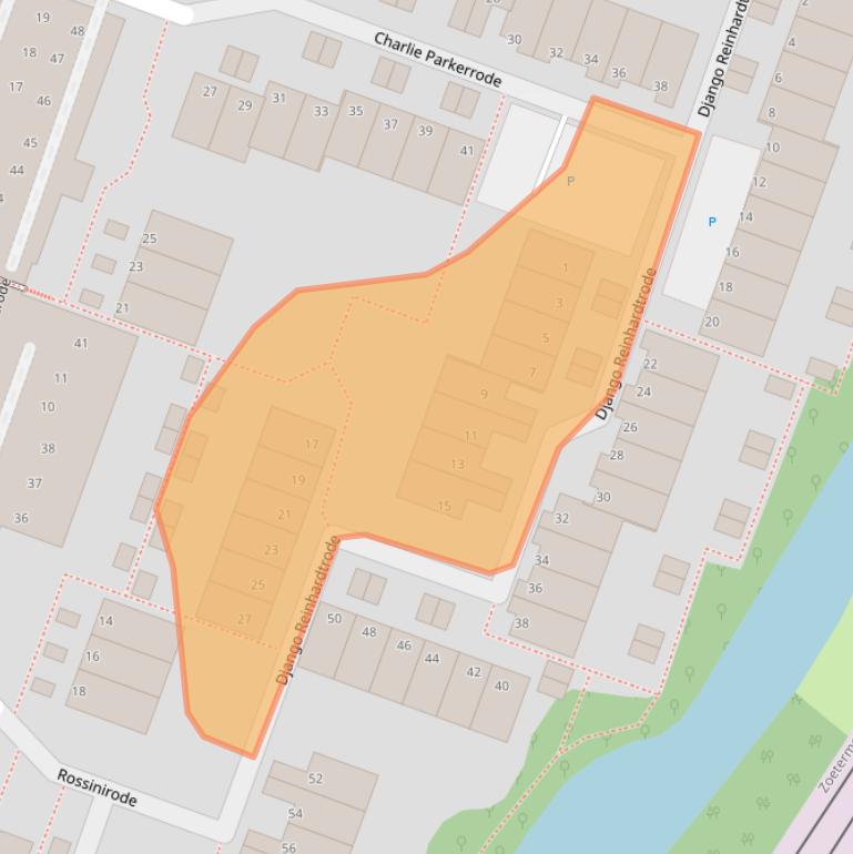 Kaart van postcodegebied 2717GL.