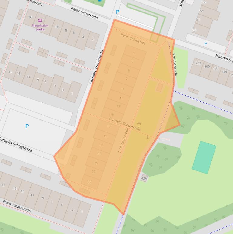 Kaart van postcodegebied 2717GV.
