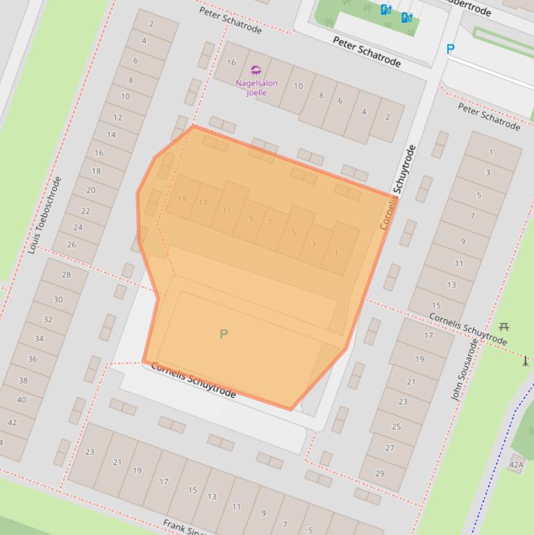 Kaart van postcodegebied 2717GW.