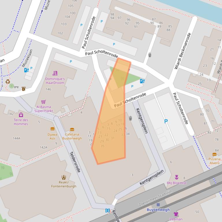 Kaart van postcodegebied 2717HB.