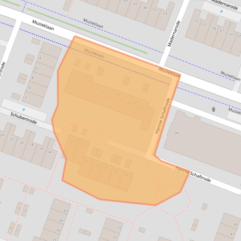 Kaart van postcodegebied 2717HK.