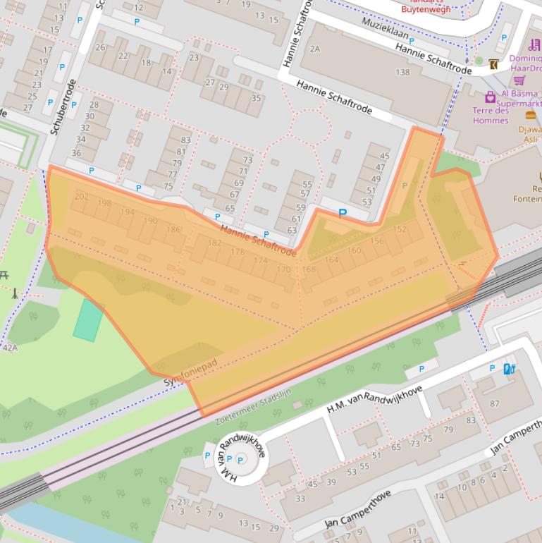 Kaart van postcodegebied 2717HP.