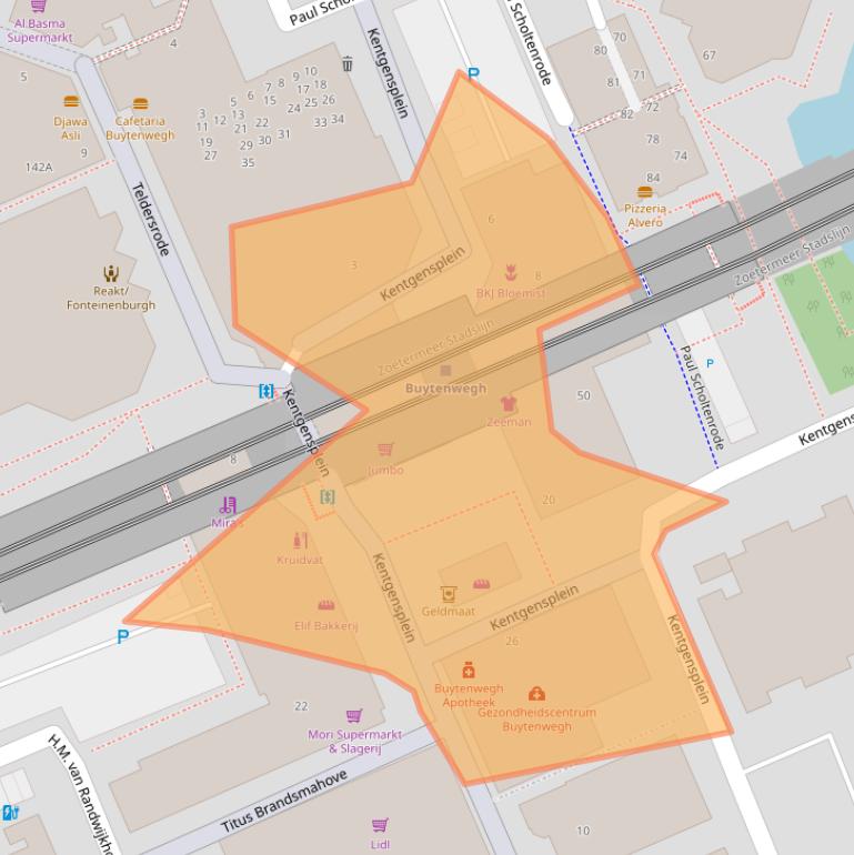 Kaart van postcodegebied 2717HS.