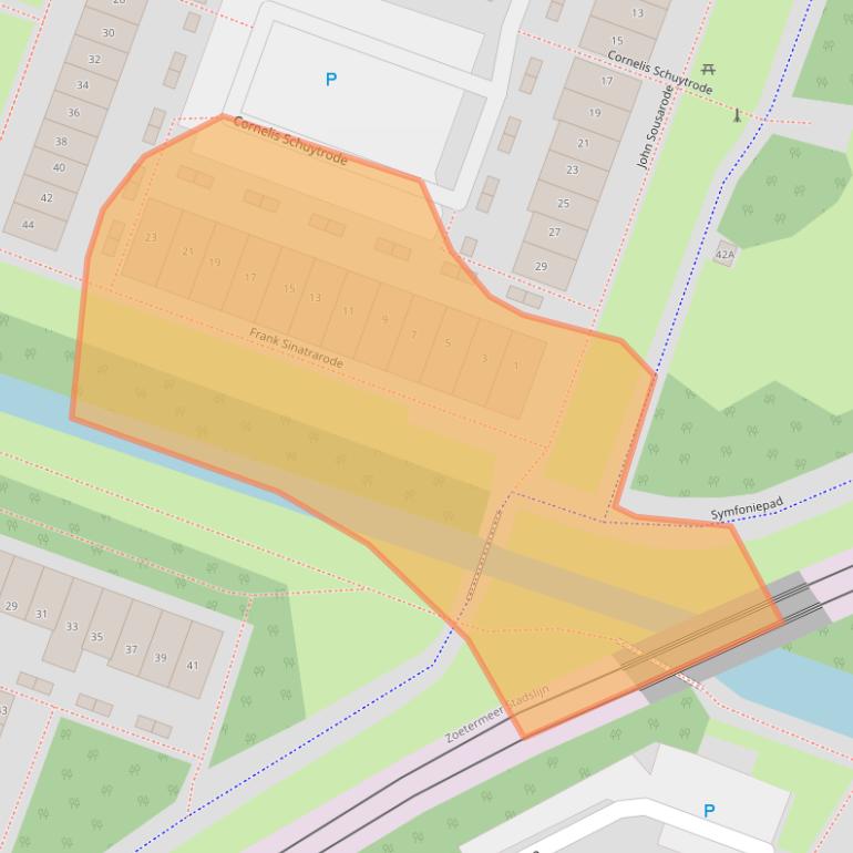 Kaart van postcodegebied 2717HX.