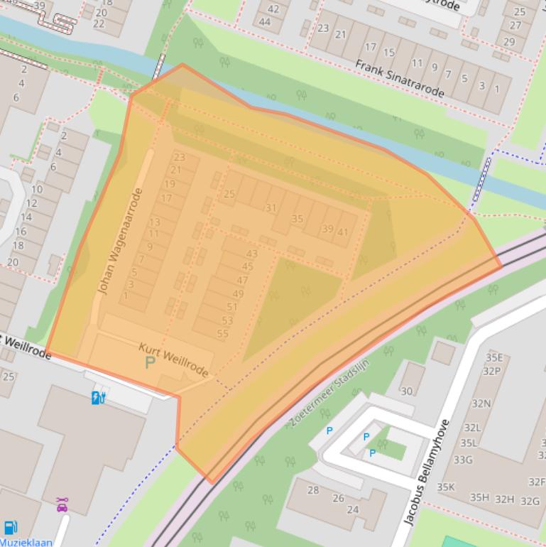 Kaart van postcodegebied 2717HZ.