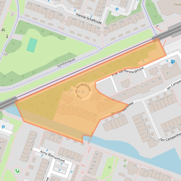 Kaart van postcodegebied 2717TC.