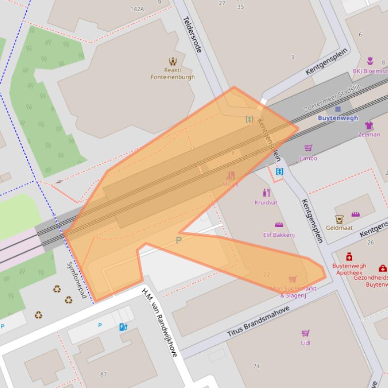 Kaart van postcodegebied 2717TG.