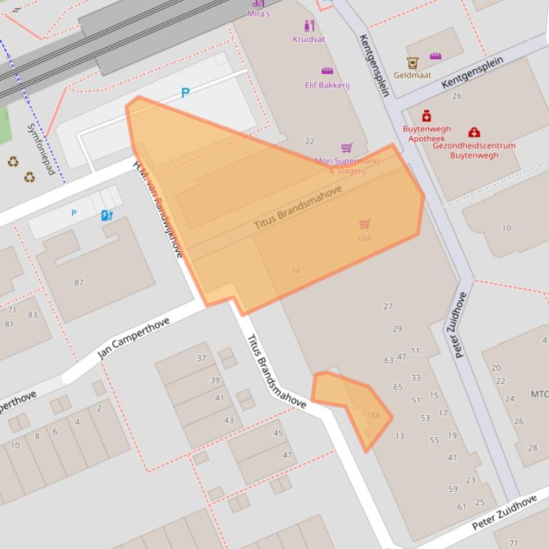 Kaart van postcodegebied 2717TH.