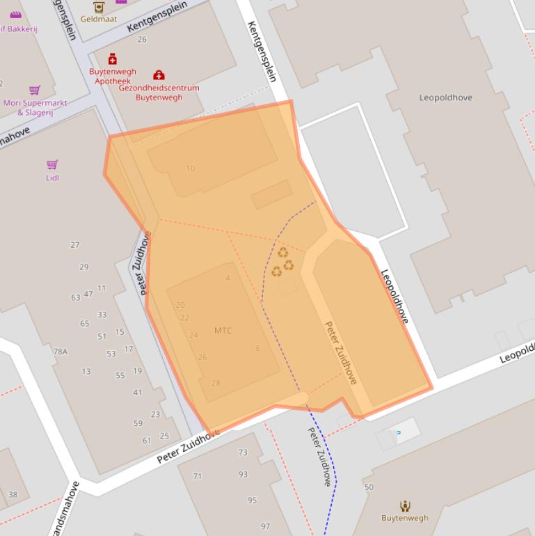 Kaart van postcodegebied 2717TK.