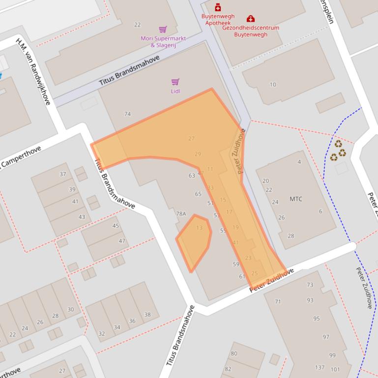 Kaart van postcodegebied 2717TL.