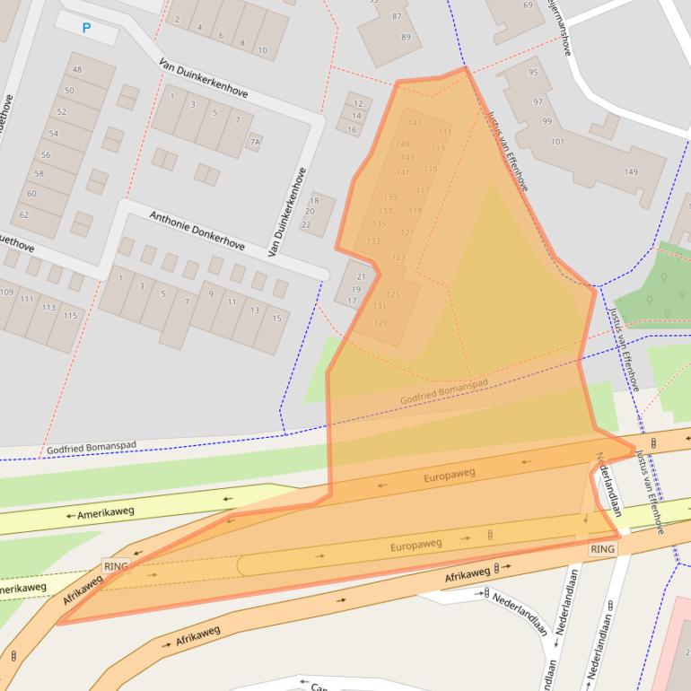 Kaart van postcodegebied 2717VD.